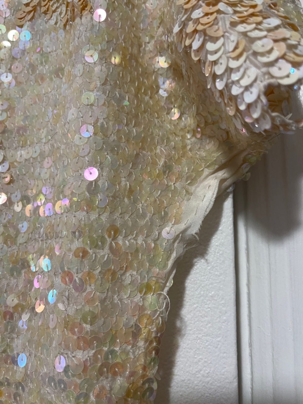 All silk sequins dress Women’s L XL iridescent - Picture 6 of 11